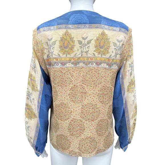 Vintage The Silk Farm Abstract Floral Longsleeve Blouse Women’s 8 100% Silk - Picture 4 of 6
